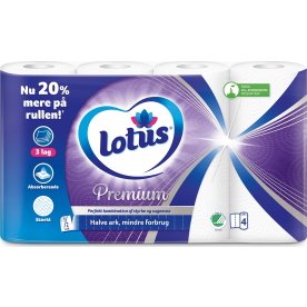 Lotus Premium Køkkenrulle, 3-lags, 8 x 4 ruller