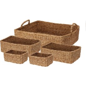 Kurvesæt, H15/13/9 cm, natur, 5 stk