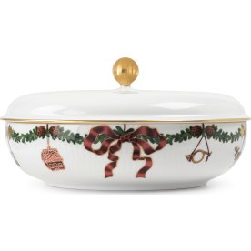 Royal Copenhagen Stjerne Riflet Jul Skål m/Låg