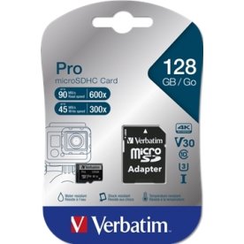 Verbatim Micro SDXC Card PRO 128GB U3 med Adaptor