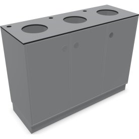 Cube Quadro Miljøstation, 3 rum, grå