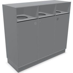 Cube Quadro Miljøstation, 3 rum, indkast, grå