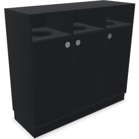 Cube Quadro Miljøstation, 3 rum, indkast, sort