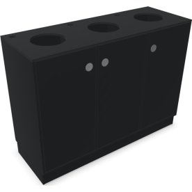 Cube Quadro Miljøstation, 3 rum, sort
