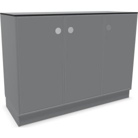 Cube Quadro skab, 3 rum m. hylder, grå