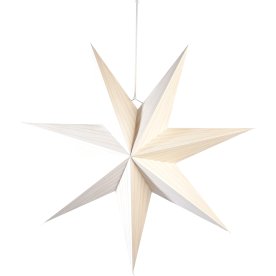 Papirstjerne, Ø75cm, (ekskl) kabel & pære, hvid