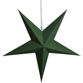 Papirstjerne, Ø60cm, (ekskl) kabel & pære, grøn