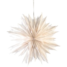 Papirstjerne, Ø45cm, (ekskl) kabel & pære, hvid