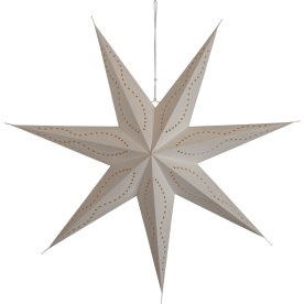 Papirstjerne, Ø75cm, (ekskl) pære & kabel, hvid
