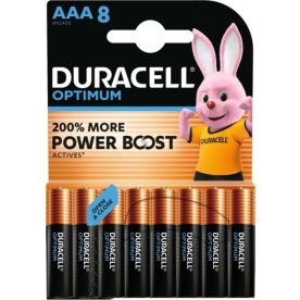 Duracell Optimum AAA batteri, 8 stk
