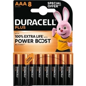 Duracell Plus Boost AA batteri, 8 stk