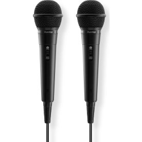 HAMA Mikrofon Karaoke Dynamisk Mono 2-Pak, Sort