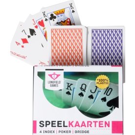 Spillekort 2 sæt, 100% plast