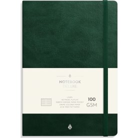 Burde Deluxe Notesbog, A5, linjeret, dark green