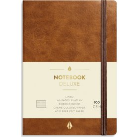 Burde Deluxe Notesbog | A6 | Linj. | Brown