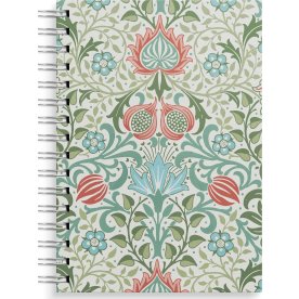 Burde Notesbog | A5 | Linj. | Blue/green flowers