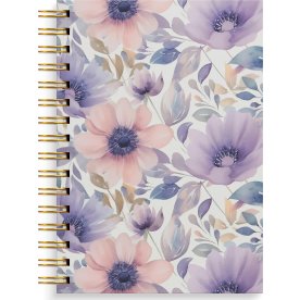 Burde Notesbog | A5 | Linj. | Lilac flowers