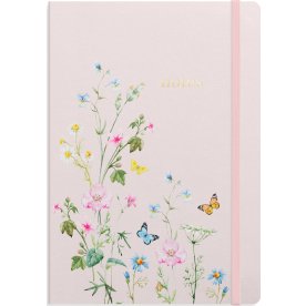 Burde Deluxe Notesbog, B5, linjeret, pink meadow