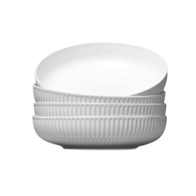 Steinverk Dybe Tallerkener 20 cm, hvid, 4 stk