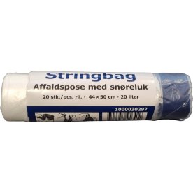 Affaldsposer m/snøreluk | 20 L | 50x44 cm | Klar