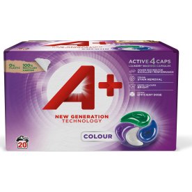 A+ Active 4 Vaskekapsler | Colour | 20 stk.