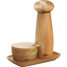 Aida RAW Peberkværn m. Bakke & Saltkar, 18cm, Teak