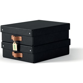 Leitz Puro Boks m. låg | M lav | Sort | 2 stk.