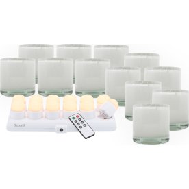 Securit® AYLA hvid glasstage m/hvid LED, 12 stk