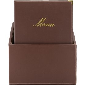 Securit Classic Menukort | A4 | Brun | Logo | 20st