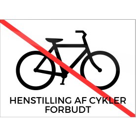 Skilt | Henstilling af cykler forbudt | 18x13 cm