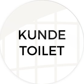 Skilt | Kundetoilet | Ø10 cm | Hvid