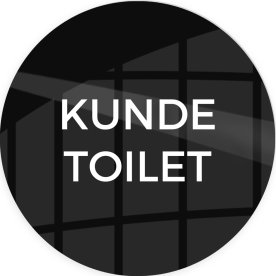 Skilt | Kundetoilet | Ø10 cm | Sort