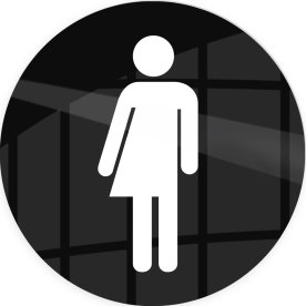 Skilt | Kønsneutral | Ø10 cm | Sort