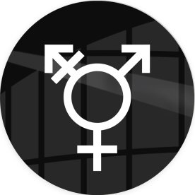Skilt | Kønsneutral symbol | Ø10 cm | Sort