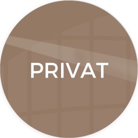 Skilt | Privat | Ø10 cm | Brun