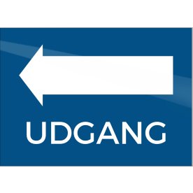 Skilt | Udgang med pil til venstre | 18x13 cm