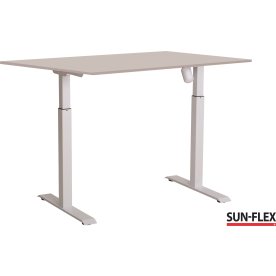 Sun-Flex I hæve-sænkebord, 140x80, Hvid/grå