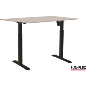 Sun-Flex I hæve-sænkebord, 160x80, Sort/lys grå