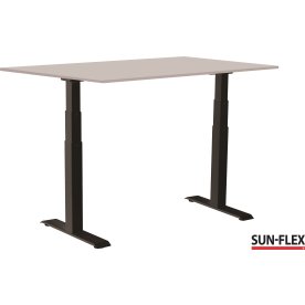 Sun-Flex III hæve-sænkebord, 160x80, Sort/lysegrå