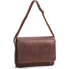 Carlobolaget Florens Skuldertaske, 15,6", cognac