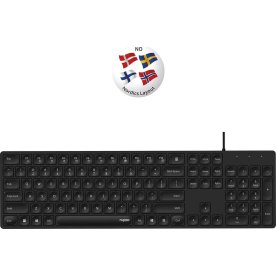 RAPOO Tastatur NK8020, USB-kablet, sort
