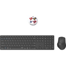 RAPOO Tastatur/Mus-Sæt 9800M, Trådløs, Multi-Mode