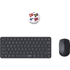 RAPOO Tastatur/Mus-Sæt 9010M, Trådløs, Multi-Mode