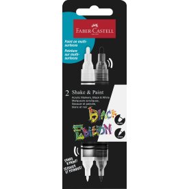Faber-Castell  Akrylmarker |  Sort & hvid | 2 stk.