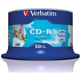 Verbatim CD-R Wide Print. 52X No ID spindel 50-pak