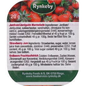 Rynkeby Marmelade, Jordbær, 132 pakker á 20 g