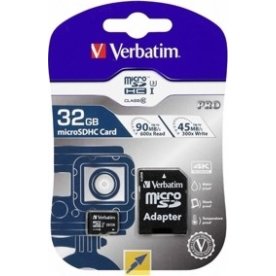 Verbatim Micro SDXC Card PRO, 64GB U3, Adaptor