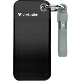 VERBATIM USB 3.2 Gen 2 2TB, SSD, Sort/Grå
