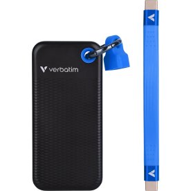 VERBATIM USB 3.2 Gen 2 2TB, SSD, Sort/blå