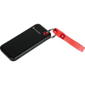 VERBATIM USB 3.2 Gen 2 2TB, SSD, Sort/Rød